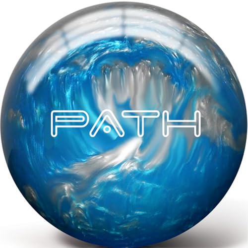 Pyramid Path Polyester Bowling Ball - Customizable with Basic Drilling Options - Great for Spare Shooting, League, Recreational, Straight Bowlers - Beginner Entry Level & Kids - color: Aqua/Silver, size: 8 LB