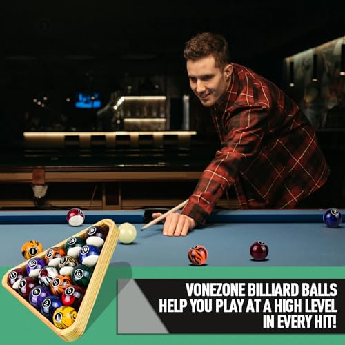 Billiard Balls Complete 16 Ball Set, Pool Balls Billiard Set 2-1/4" Regulation Size,New Upgrade Billiards Professional Pool Table Balls - color: Marble Swirl