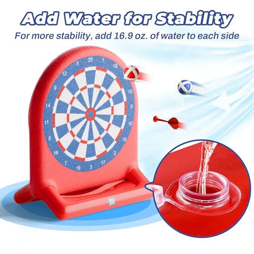 Funscape Kids Inflatable Dartboard Pool Toy, Fun Swimming Pool Soft Ball Toss Game, Outdoor Yard Water Target Sports Activity, Cool Summer Beach Party Gift 3 4 5 6 7 8 Yr Boy Girl Child-Dartboard