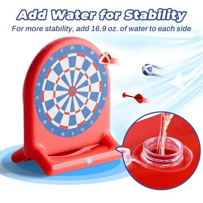 Funscape Kids Inflatable Dartboard Pool Toy, Fun Swimming Pool Soft Ball Toss Game, Outdoor Yard Water Target Sports Activity, Cool Summer Beach Party Gift 3 4 5 6 7 8 Yr Boy Girl Child-Dartboard