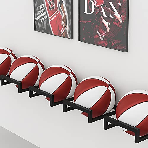 CMMC Industrial Pipe Wall Mounted Sports Equipment Storage Rack, Yoga Mat Storage Rack Gym Soccer Rack Home Nursery Basketball Rack on The Wall Wall-Mounted Finishing Shelves, 1 Pack - color: Black, size: B