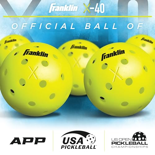 Franklin Sports Pickleball Paddle and Ball Set - Wooden Pickleball Rackets + Balls - Activator - USAPA Approved | Ball Set - style: 4 Player Set - Blue/Green