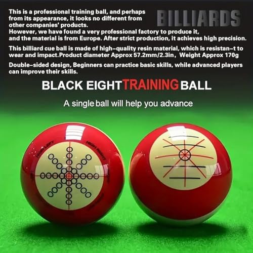 High-Precision Training Cue Ball,Billiard Training,57.2mm/2.3in, Advanced Resin,which is resistan-t to wear and Impact,1 PC