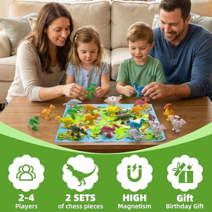 Magnetic Dinosaur Game, Fun Magnet Game with String | Magnetic Strategy Games for Kids, Family, Travel, Camping, Party