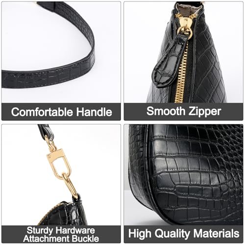 KKXIU Shoulder Bag for Women Cute Hobo Purses and Handbags Retro Clutch Underarm Purse | Cute - color: Eblack
