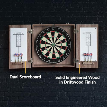 Hathaway Winchester Dartboard & Cabinet Set - color: Driftwood