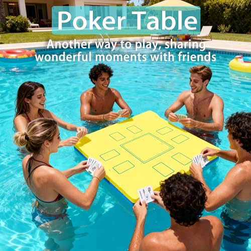 Floating Mahjong Table for Pool, 2-IN-1 Waterproof Floating Game Table for Mahjong Card Games Dominoes Poker, Adults Floating Board Pool Game Tray for Hot Tub Lake Beach Summer Pool Party Gift