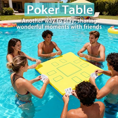 Floating Mahjong Table for Pool, 2-IN-1 Waterproof Floating Game Table for Mahjong Card Games Dominoes Poker, Adults Floating Board Pool Game Tray for Hot Tub Lake Beach Summer Pool Party Gift
