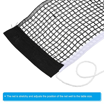 Table Tennis Net Replacement, Ping Pong Net String Tension Equipment Accessories Polyester Cotton for Indoor Outdoor, Black
