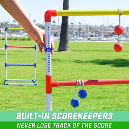 GoSports Portable Ladder Toss Game Set For Family and Friends - Weather Resistant Construction and Easy Setup for Adults and Family - Backyard Toss Game for Family Party, Cookouts & Beach Fun - style: Standard Size