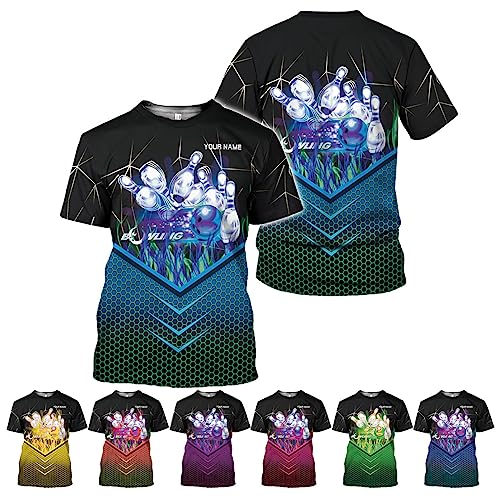 Rivelus Personalized Name Bowling Shirts for Men and Women 3D, Bowling Shirts for Team Bowling, Bowling Shirts Gift - color: Blm24