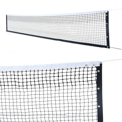 Professional Tennis Net 42ft x 3.5ft – 3.0mm Twisted PE, 4.5cm Mesh, UV/Waterproof, 6mm Steel Cable & Top 6-Row Double Layer – Complete Kit for Court, Backyard or Driveway