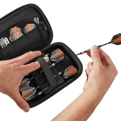 Casemaster Sentinel 6 Dart Case, Holds Extra Accessories, Tips, Shafts and Flights, Compatible with Steel Tip and Soft Tip Darts, Impact & Water Resistant Tactech Shell, Sinister Snake - color: Black Sinister Snake