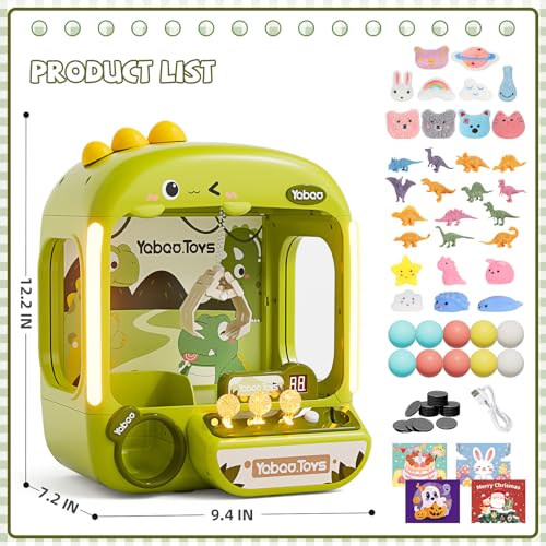 64 PCS Large Claw Machine for Kids Dinosaur,Vending Machine Toys for Boys 5 6 7 8 Year Old,Candy and Prize Electronic Dispenser Game Ages 5-7 6-8,Birthday Gift for 3 4 5 6 Year Old Boy Girl - style: Dinosaur
