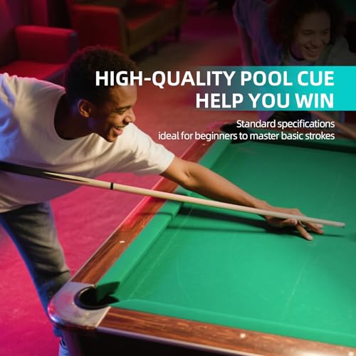 Set of 2 Pool Cue Sticks 58“ - Billiard cue with 13mm Leather Tip, Standard at 20oz Heavy Durable 2-Piece Pool Sticks for Beginners, Adults, Home & Bar | competitive price with good quality