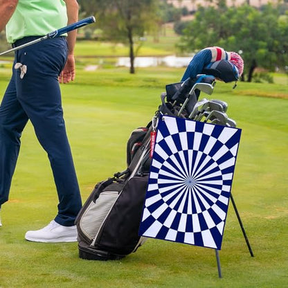ZEETY Golf Towel with Carabiner Clip – 16"x24" Kaleidoscope Pattern Microfiber Golf Towels – Unique Golf Accessories & Golf Gifts for Men & Women (Blue) - color: Blue