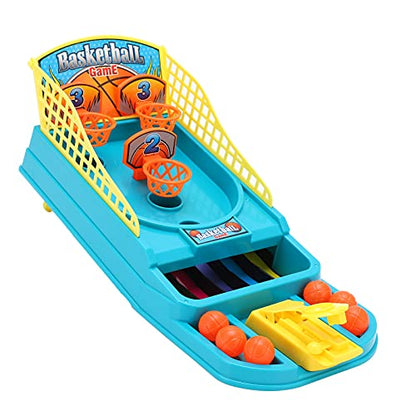 Chrees Desktop Finger Basketball Shooting Prop, 2 Player Mini Tabletop Basketball Hoop Game Compact Plastic Sports Games for Family Interactive Birthday Christmas Party