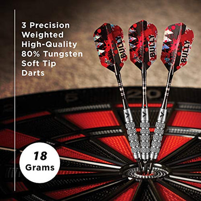 Viper Bully 80% Tungsten Soft Tip Dart Set with Case, 18 Grams - style: Medium Knurling