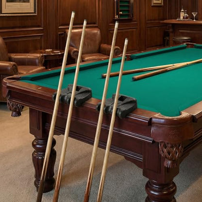 2-Pack 3 Holes Pool Cue Holder Portable Weighted Pool Stick Holders with Chalk Holder Non-Slip Billiard Cue Rest for Table Edge Mini Pvc Billiards Accessories