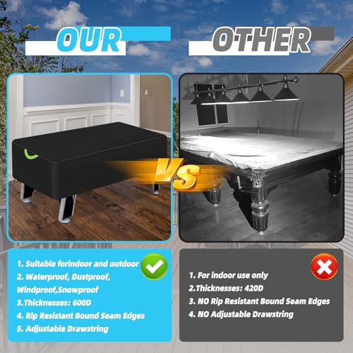 Air Hockey Table Cover, Heavy Duty Waterproof 600D Oxford Air Hockey Game Tables Covers , Indoors/Outdoors Game Table Accessories, 83.8" W X 44" D X 15" H,Black