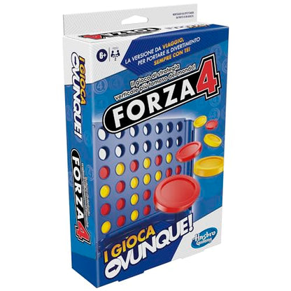 Hasbro Gaming Forza 4, I Play Anywhere, Portable Game, Travel Board Games for Children and Girls Ages 6 and up, Vertical Strategy Toy for 2 Players