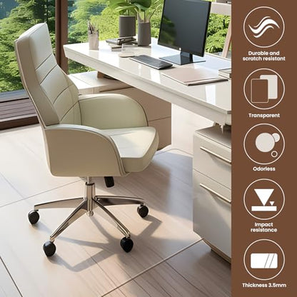Office Chair Mat for Carpet & Hardwood Floor, 47"x32" Heavy Duty (1/7" Thick) Flat Shipping - size: 47“x32”×1/7“(2Pack)