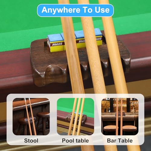 CROWN ME Weighted wooden 4-Cue pool cue stick holder, billiard cue stick holder, chalk holder - style: 4 Holes