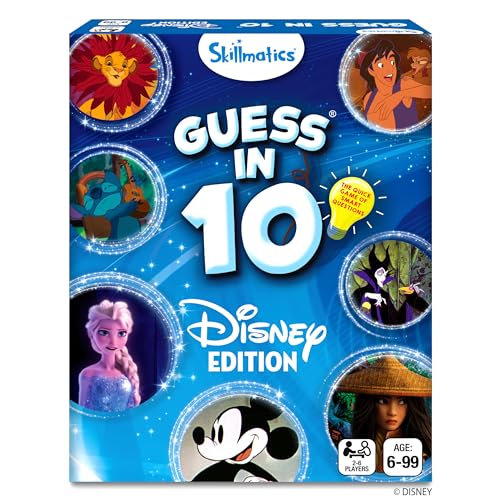 Skillmatics Guess in 10 Disney, Card Game for Girls, Boys, Kids, Teens, Adults Who Love Cinderella, Mickey Mouse, Moana, Travel Toy, Screen-Free Fun, Gifts for Ages 6, 7, 8, 9 and Up - style: 1. Disney