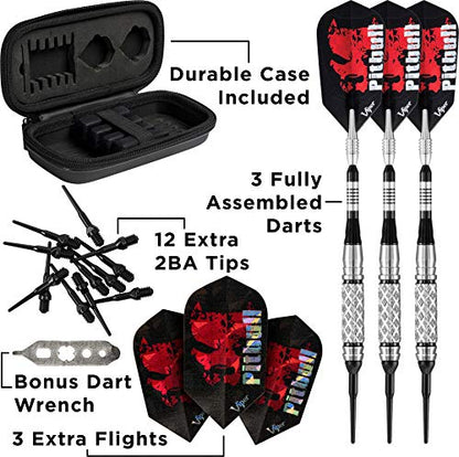 Viper Pitbull 90% Tungsten Soft Tip Dart Set, 18 Grams - style: Medium Knurling (18 Grams)