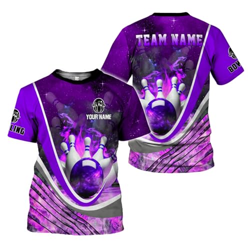 Rivelus Personalized Name Bowling Shirts for Men and Women 3D, Bowling Shirts for Team Bowling, Bowling Shirts Gift - color: Blm61