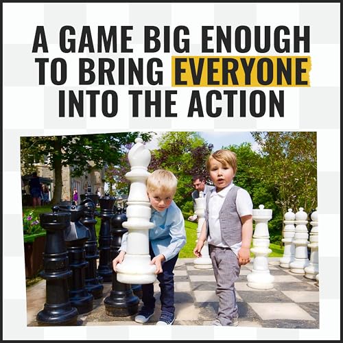 MegaChess Giant Chess Set Game with 37" Tall King - A Large Chess Set Yard Game for Families Looking for Outdoor Jumbo Games - 32 Large Pieces Made from Durable HDPE (Nylon Mat Board Included)