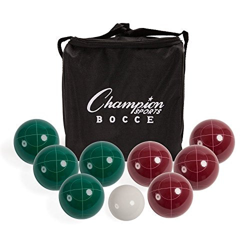 Champion Sports Outdoor Game Sets – Volleyball, Badminton, Tetherball, Bocce & Croquet - style: Bocce Ball