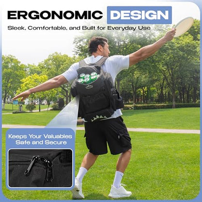 Lightweight Frisbee Disc Golf Bag with Cooler for Large Storage – Disc Golf Carry Bag with Comfortable Strap, Extra Padding & Multiple Pockets for Water Bottles, 18 Frisbee Disk, 12 Cans