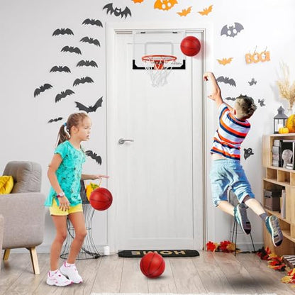 Indoor Mini Basketball Hoop Set for Kids - 17" x 12.5" Door Hoops Room&Wall Mounted with Complete Accessories Game Toys Balls Gifts Boys Teens - style: Basketball Hoop Set-Classic