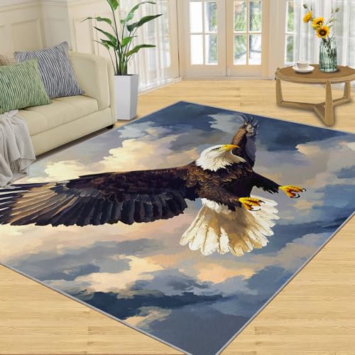 Bald Eagle Rugs for Room - Eagle Area Rug 2x3, Patriotic USA Rugs for Entryway, American Bird Playroom Door Mat - Washable Non Slip, Room Decor & Gifts - color: Bald Eagle#50, size: 2' x 3' (Rectangular)