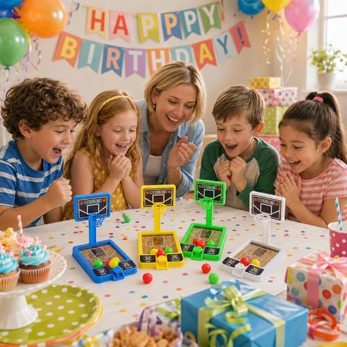QOUBAI 12 Pack Mini Finger Basketball Shooting Game for Kids Adults Basketball Party Favors Handheld Desktop Table Basketball Game Toys Fidget Game Birthday Party Decorations Supplies