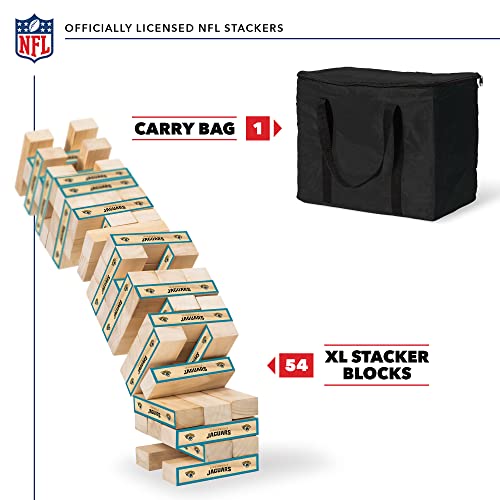 Wild Sports NFL Giant Stacking Wooden Blocks – Tumbling Tower Classic Family Game Stacks – Great Gift for Any Football Fan! - color: Jacksonville Jaguars