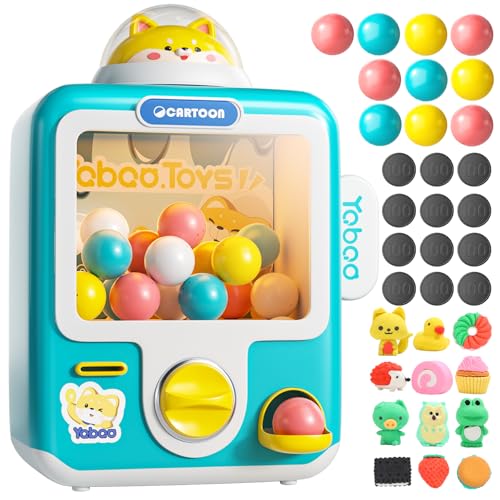 Skirfy Vending Machine Kids Toys 10 Empty Eggs Mini Vending Machine Erasers Operated Gumball Prize Machine Maker Game Claws Machine Easter Game Sensory Toys Dolls Gifts（Blue） - color: Blue