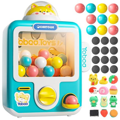Skirfy Vending Machine Kids Toys 10 Empty Eggs Mini Vending Machine Erasers Operated Gumball Prize Machine Maker Game Claws Machine Easter Game Sensory Toys Dolls Gifts（Blue） - color: Blue