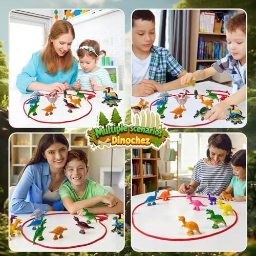 Unleash Prehistoric Fun Dinosaur Magnet Chess Game - 20 Vibrant Dino Stones with String & Storage Bag, Addictive Portable Strategy Toy for Family Game Night & Stocking Stuffers