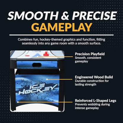 Hathaway Face-Off 5-Foot Air Hockey Game Table for Family Game Rooms with Electronic Scoring, Free Pucks & Strikers