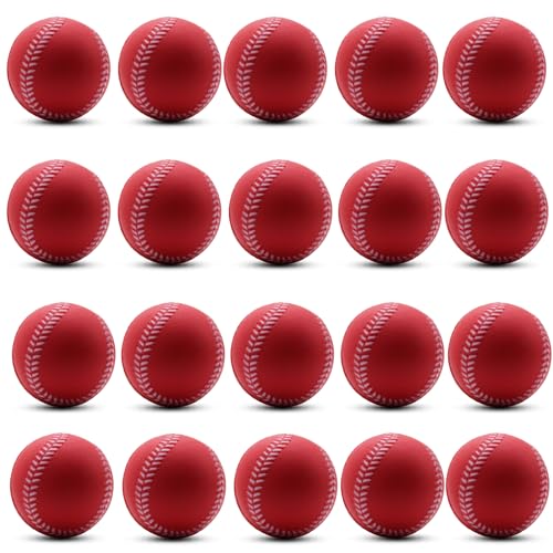 Magicorange Baseball,Foam Baseballs Training Baseballs Unmarked Practice Baseball for Hitting, Soft Toss, Batting, Fielding, Pitching - color: Red, size: 20 Pack