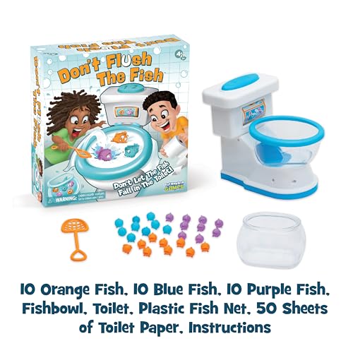 Don't Flush The Fish Board Games for Kids - Board Games for Family Game Night for Kids and Adults, Fun Balancing Game, Multi-Player Preschool, Toddler Toys, Ages 4+ - style: Don’t Flush the Fish