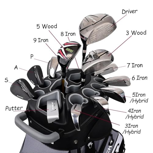 ASK ECHO T-Lock Golf Cart Bag, Quiet 14-Way Full-Length Divider - color: Grey