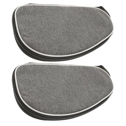 DOITOOL Table Tennis Racket Carrying Bag with Zipper Grey Shell Case, Protective Storage Case for 2 Paddles and Balls, Portable Sport Equipment Organizer for Outdoor Use