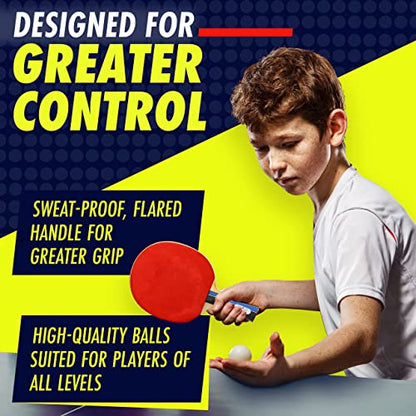 NIBIRU SPORT Professional Ping Pong Paddle Sets, 2 Paddle or 4 Paddle Table Tennis Set with Tournament Quality Balls and Carry Bag/Storage Case, Table Tennis Equipment & Ping Pong Accessories - size: 4 paddle set