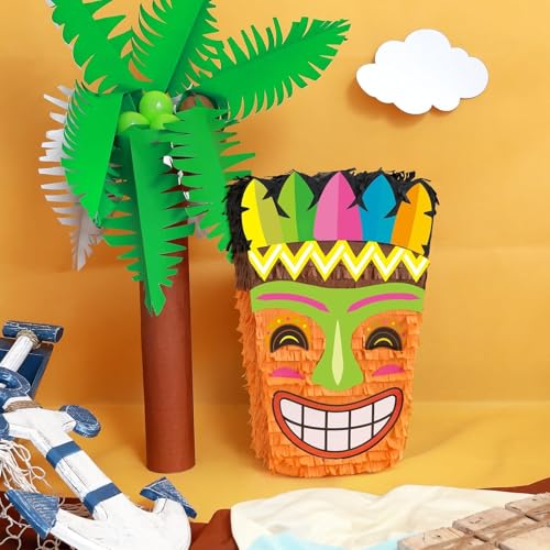 Wernnsai Tropical Hawaii Piata with Blindfold and Bat for Girls & Boys - Hawaiian Luau Themed Party Decoration - style: Aloha