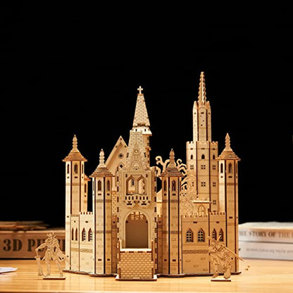 3D Wooden Puzzles Knight Creed: Lost Castle Model Kits, Brainteaser and Puzzle for Christmas/Birthday,Gifts for Adults and Teens to Build Combination - style: Castle