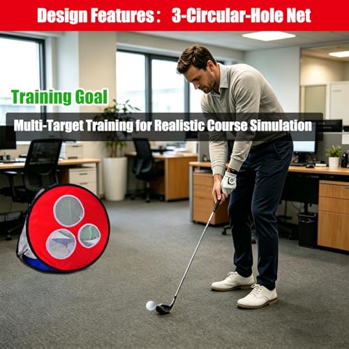 4-in-1 Pop Up Golf Chipping Net – Versatile 4-Sided Design for All Training Scenarios, Portable Indoor/Outdoor Practice Kit, Easy Setup Gift for Golfers & Beginners - size: only 1 4-in-1 Net, style: Only Golf Net