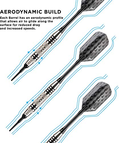 Viper by GLD Products Bobcat Adjustable Weight Soft Tip Darts with Storage/Travel Case - size: 16 Grams (Adjustable to 17 and 18 Grams), style: Nickel Silver Plated with Black Rings
